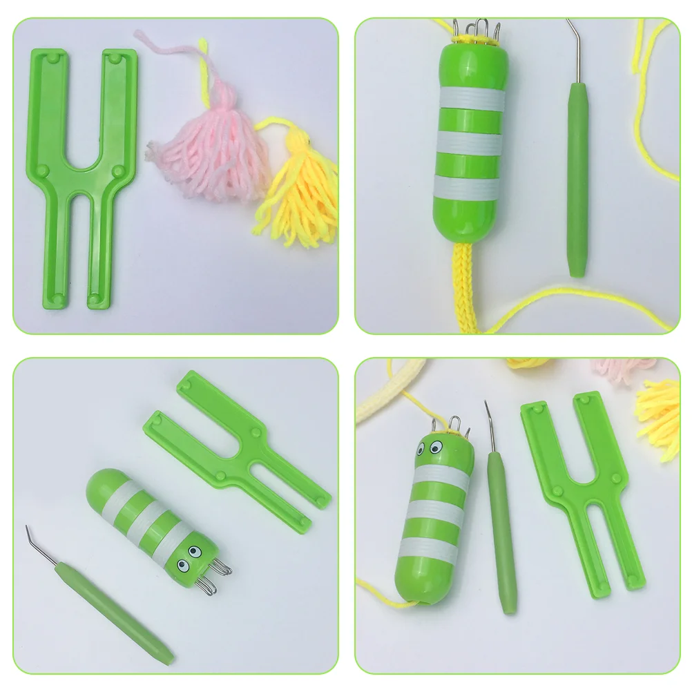 3 Pcs Bee Braider Cute Knitter Bees Knitting Machine Simple Fork DIY Craft Maker Abs Hand Rope Shaped Spool