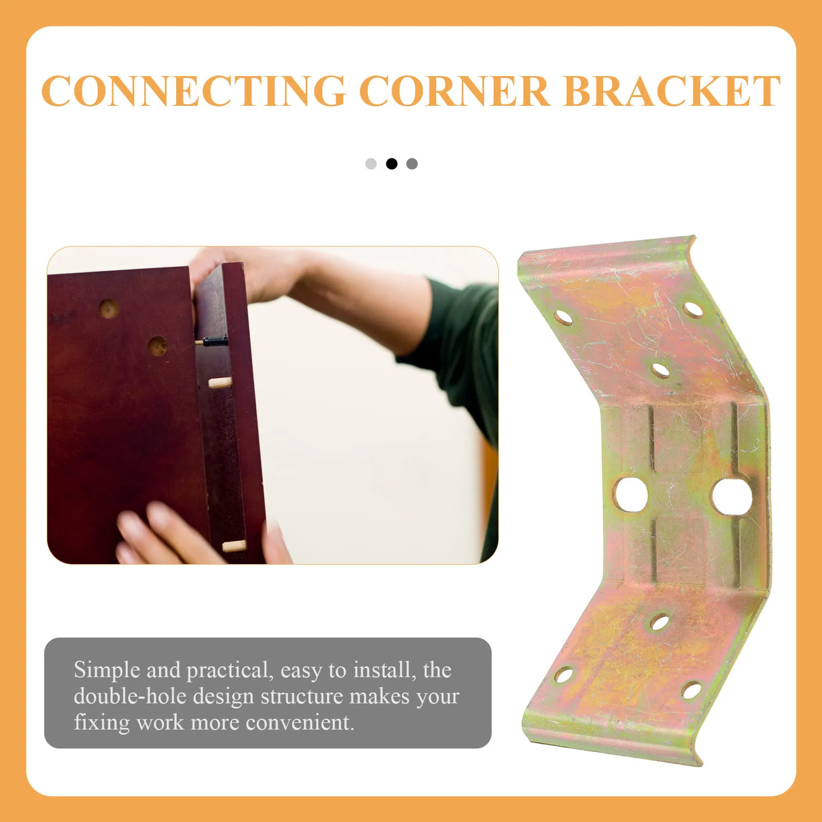 10Pcs Iron Corner Bracket Dual Hole Stable Heavy Duty Connector for Furniture Repair Frame Shelf Fixing Corner Bracket