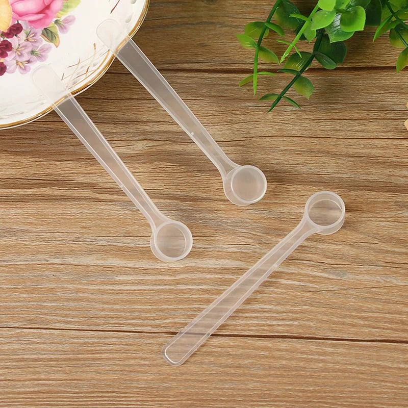 1000Pcs/Lot Long handle 1.5ML Plastic Spoon 0.5 Gram Measuring Scoop Wholesale