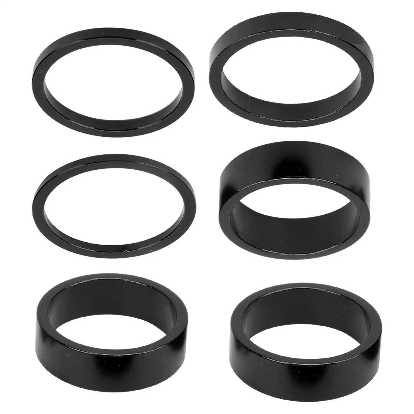 6Pcs Aluminum Alloy Headset Stem Spacer Fork Washer for 28 .6mm MTB Road Bike - 2/3/5/10mm Sizes