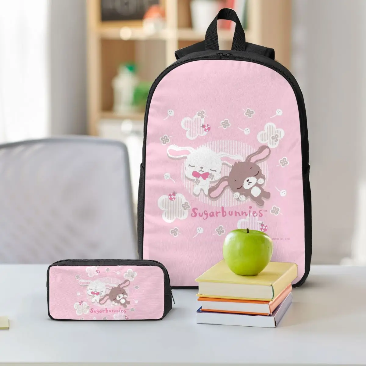 Zaino Sugarbunnies Studente Ragazzi Ragazze BookBag Borsa da scuola Borse a tracolla per computer Borsa da pranzo isolata 3ps Astuccio