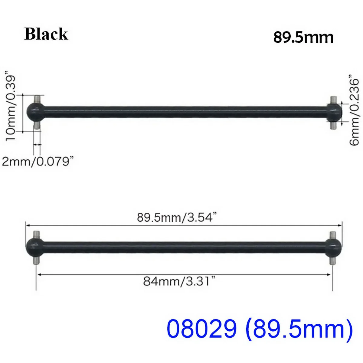 HSP Unlimited 2 Stück RC Auto Stahl Metall Antriebswelle Dogbone Länge 61 mm 63 mm 70 mm 77 mm 84 mm 87 mm 89,5 mm 100 mm