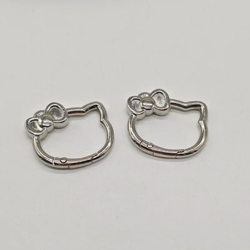 LLavero de gato de Metal de Hello Kitty, hebillas de resorte, accesorios de hebilla DIY, mosquetón que se puede abrir, cierre de llavero, Clips para bolsa, gancho a presión