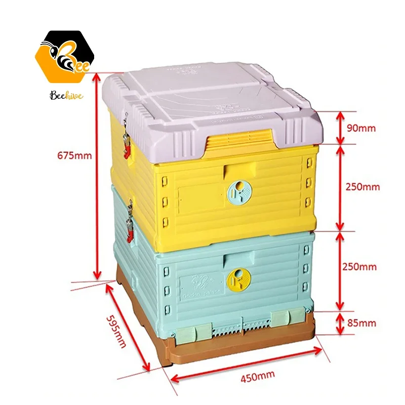 Beekeeping Equipment  2 Layer Honey Bee Hive Box 10 Frame Price Custom Kit Food Grade Color Thermo Plastic Beehive for Sale