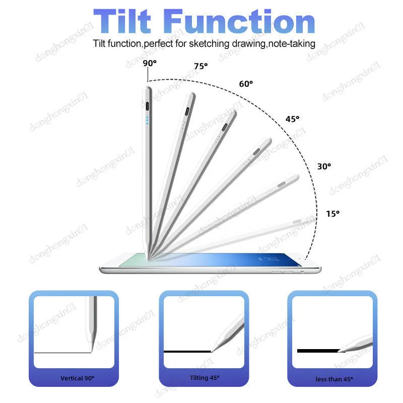 Rysik do iPad Pro 11 12.9 2018 2022 typu C ołówek do ładowania na iPad 10 powietrze 3 4 5 6 7 8 9 10.2 9.7 Mini 4 5 6