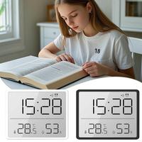 Magnetic LCD Digital Clock Wall Mounted Refrigerator wall Alarm Clock Ultra Thin Desk Clock for Bedside Living Room