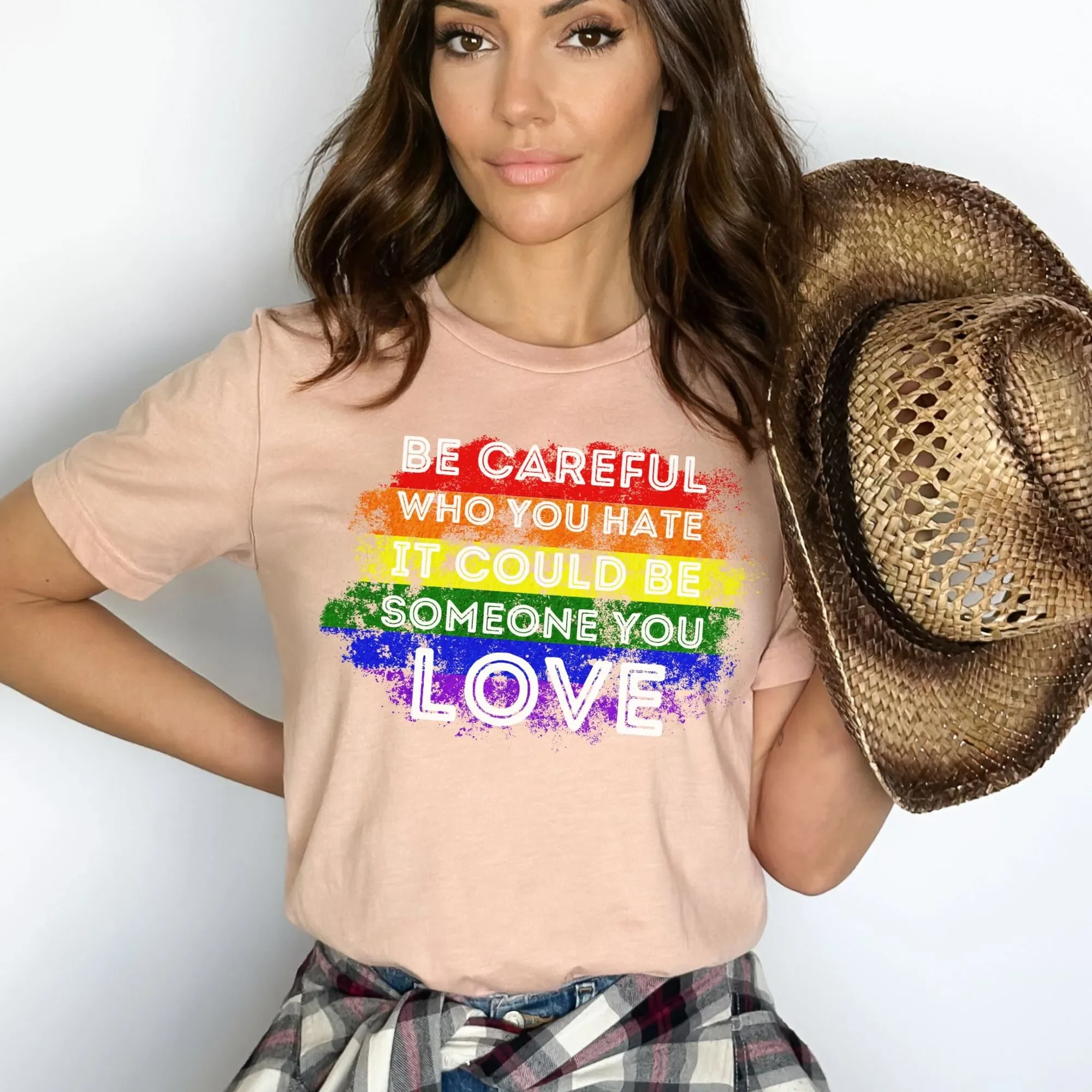 Be Careful Who You Hate Lgbtq Ally T Shirt Love Is Support Trans Pride For Social Justice