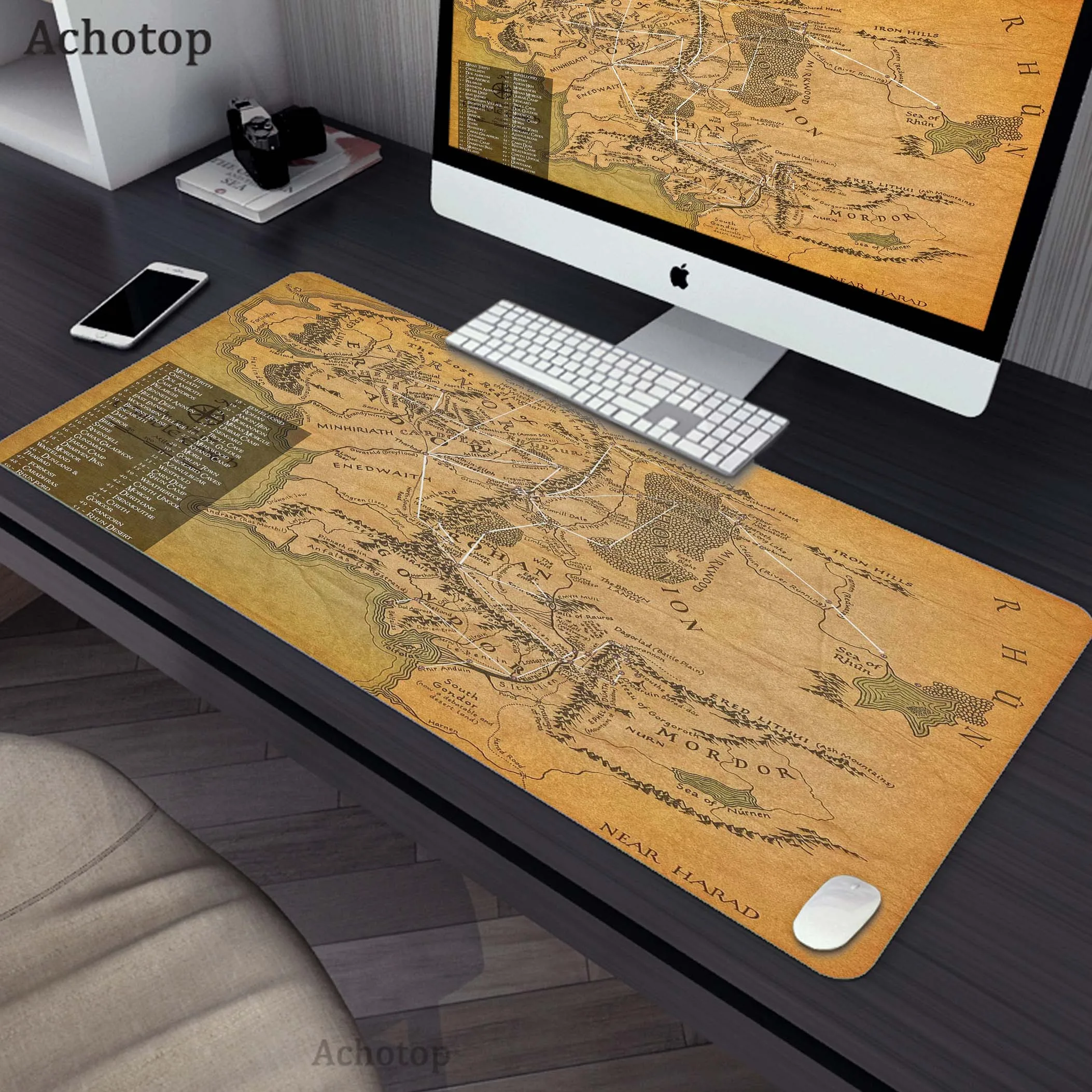 

Gamer Mouse Pad Mousepads Locking Edge Light Column With Map Pattern Mousepad Gaming Mousepad Keyboard Pads Gamer Desk Mat