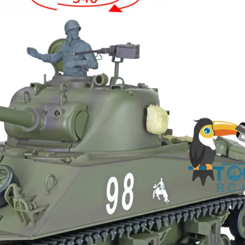 2,4 G Henglong 1/16 RC Panzer M4A3 Sherman TK7.0 Kunststoffversion RTR Funksteuerung Panzer Modell 3898 Spielzeug für Erwachsene TH17665