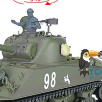 2.4G Henglong 1/16 Scale RC Tank M4A3 Sherman TK7.0 Plastic Version RTR Radio Control Tanks Model 3898 Toys for Adult TH17665