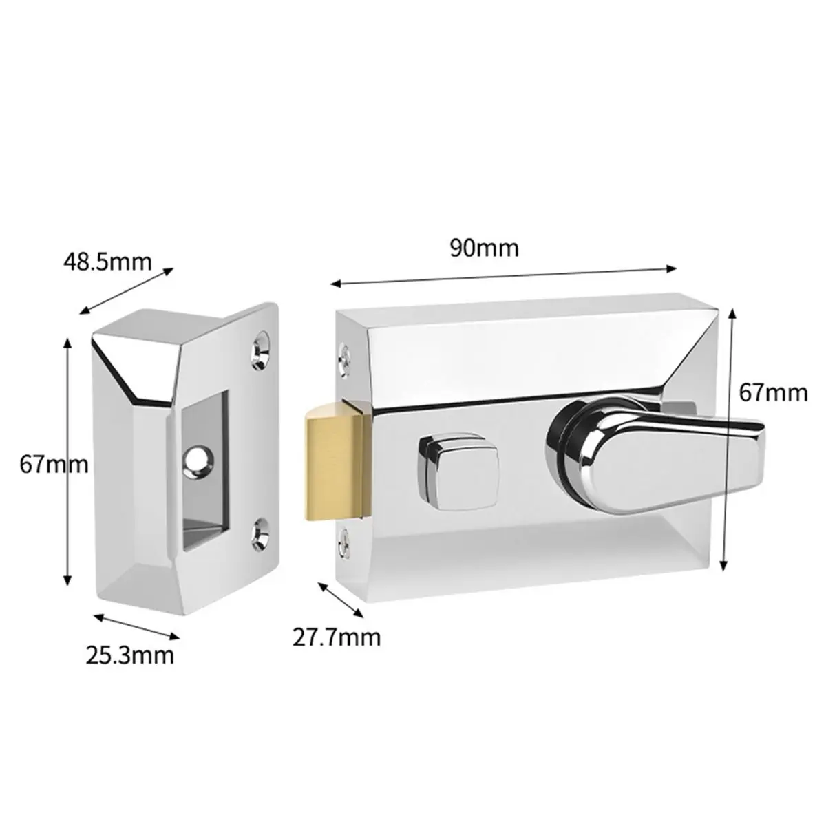 Home Tool Single Tongue Lock for Anti-Theft and Entrance Doors, Keyed Alike with Copper Components