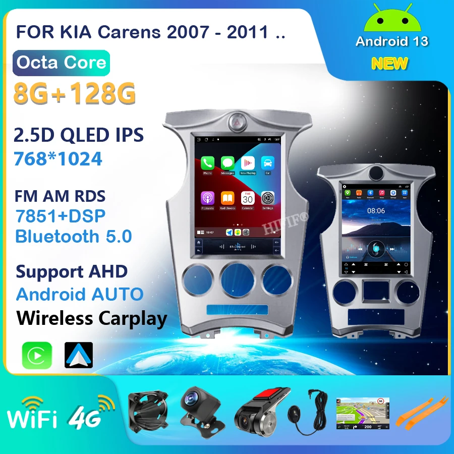 

Car Radio for Kia Carens 2007-2011 Autoradio Android 13 Multimedia Video Player Stereo Navigation GPS 10.4 Inch for Tesla Style