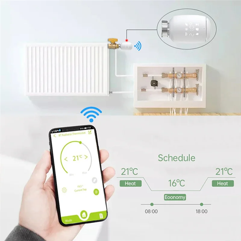 Zigbee สมาร์ท TRV โปรแกรมวาล์วหม้อน้ํา Thermostatic App รีโมทคอนโทรลอุณหภูมิ Alexa สําหรับ Google Home ใช้งานง่าย