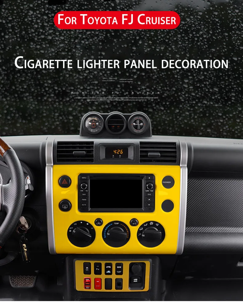 For Toyota FJ Cruiser Central Control Driving Assistance Patch Decorative  Panel Cigarette Lighter Cruiser Interior Accessories