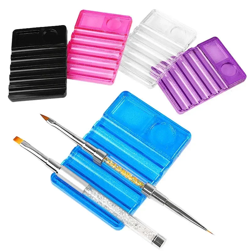 5 Grids Nail Art Painting Brush Holder Nail Brush Rack Painting Pen Rest Holder Stand UV Gel Brush Display Holder Manicre Tools