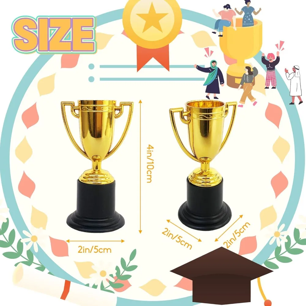 Gold Award Trophy Cups aus Kunststoff, Golden Award Trophy Cups Set, Gold Participation Trophy Cup für Partygeschenke