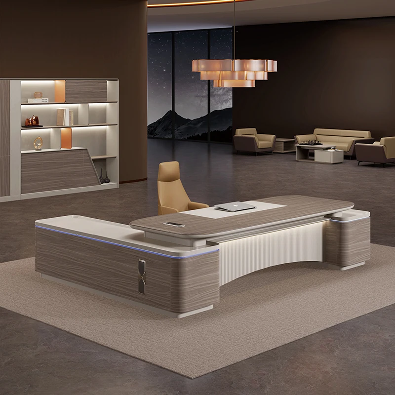 Luxury CEO L Shaped Office Furniture Modern Wooden Boss Office Table Desk Manager Executive Office Desks