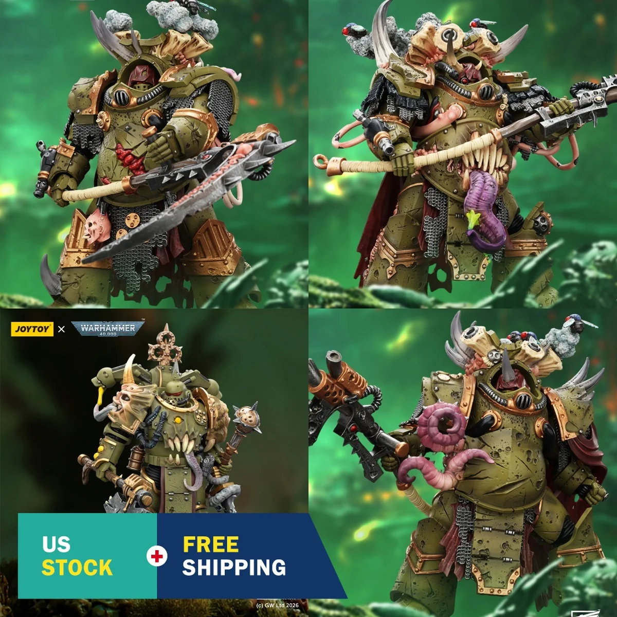 

HIPLAY JOYTOY Death Guard Deathshroud Terminator Death Guard Plague Marine1/18 Scale Warhammer Action Figure