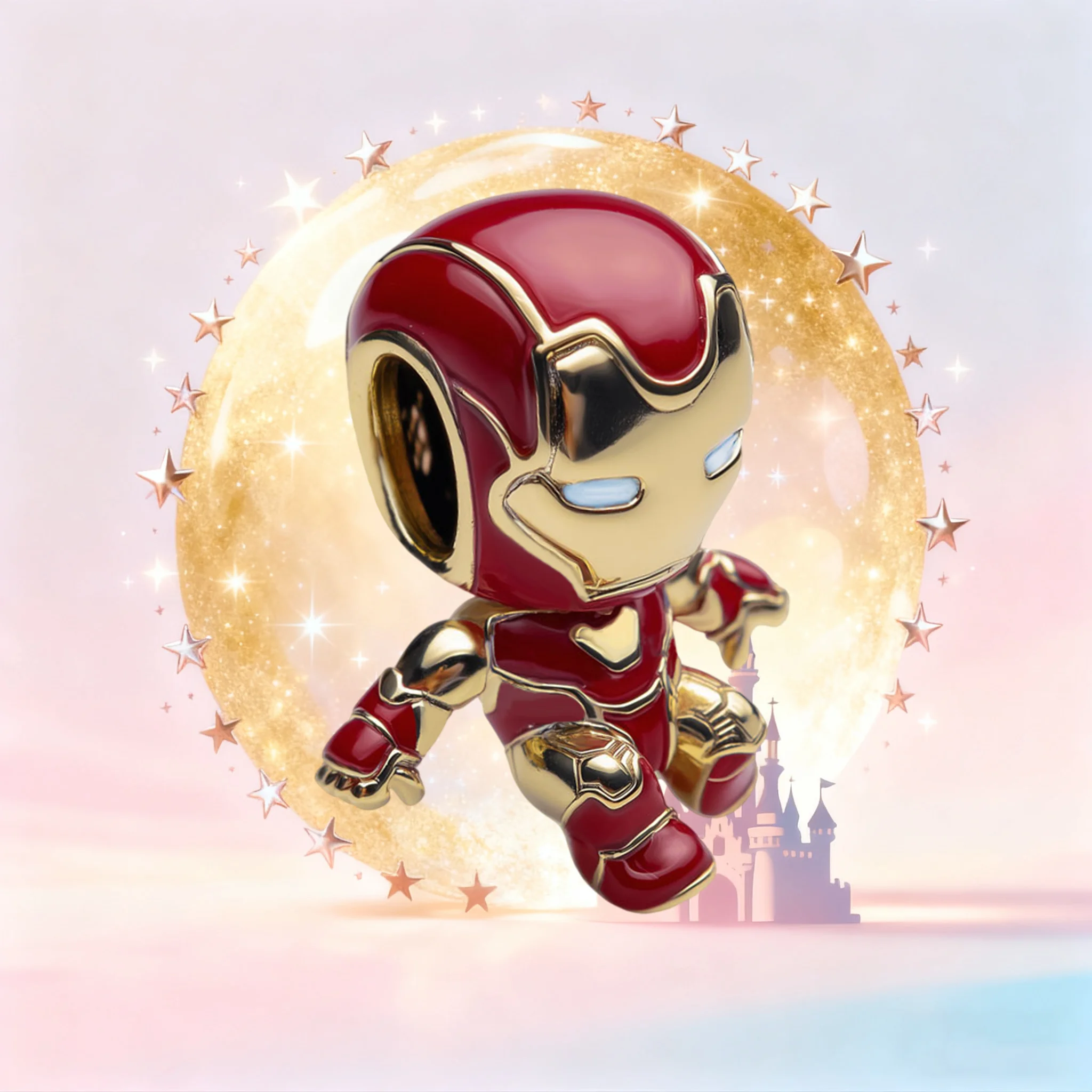 

S925 Серебряный подвеска «Железный человек», бусина с дизайном супергероя, подходит для змеиной цепочки, ювелирный подарок для любителей супергероев