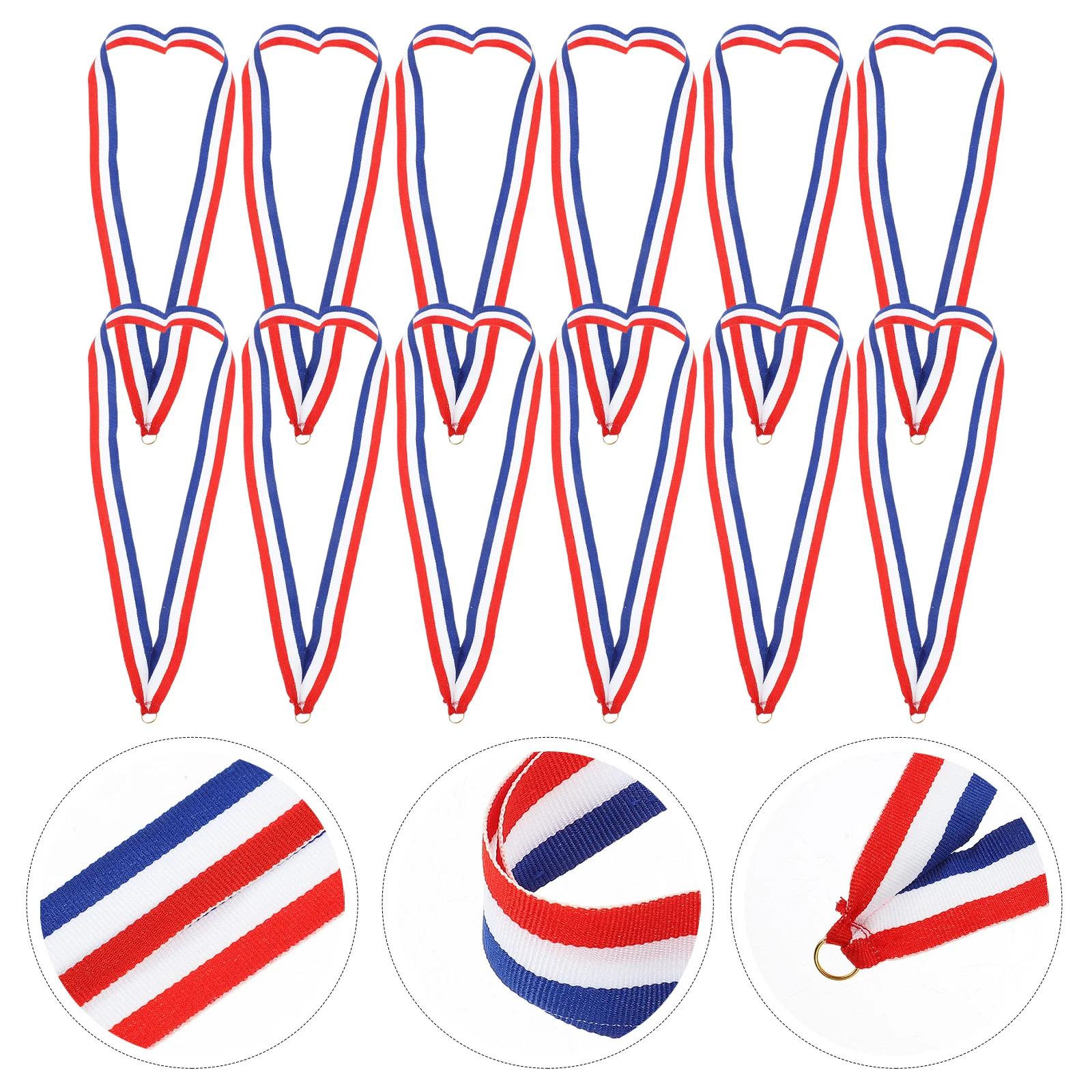 

12Pcs Medal Ribbon Lanyards Sport Party Neck Ribbons Competition Award Accessories Sports Meeting Medal Hanging Straps