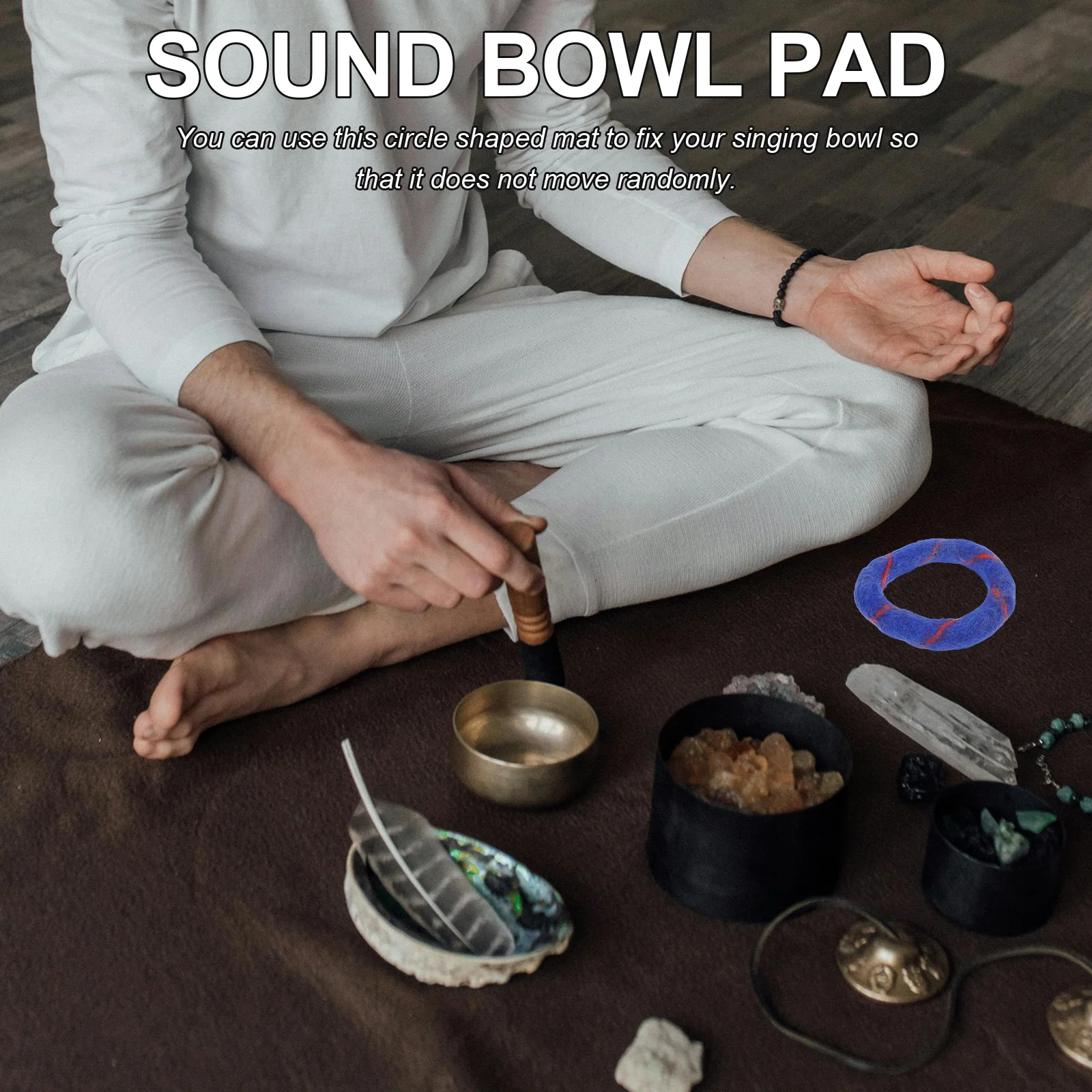 

1pcs Tibetan Singing Cushion Bowl Pad For Meditation Anti-Slip Buddhist Bowl Mat Vintage Wool Felt Holder Accessory