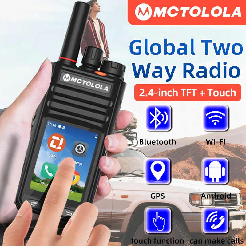 MOTOLOLA New Zello Android 9.1 Smart Touch Car Radio WIFI Bluetooth 4G Handheld POC 8000 km Suitable for Fleet Transport Truck