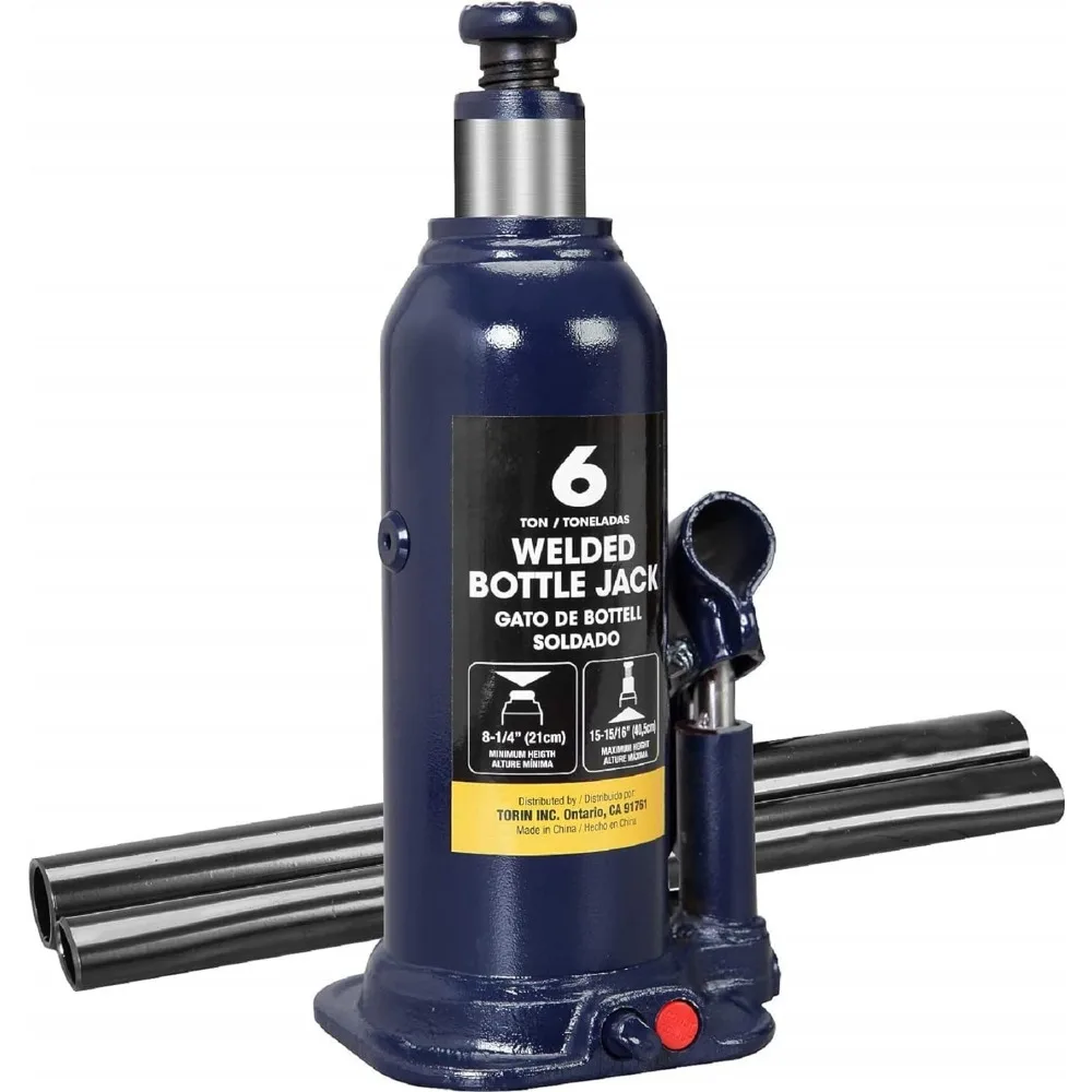 

Torin 6 Ton (12,000 LBs) Hydraulic Welded Bottle Jack, Portable Jack with Pump Handle for Cas, Blue, AT90603BU