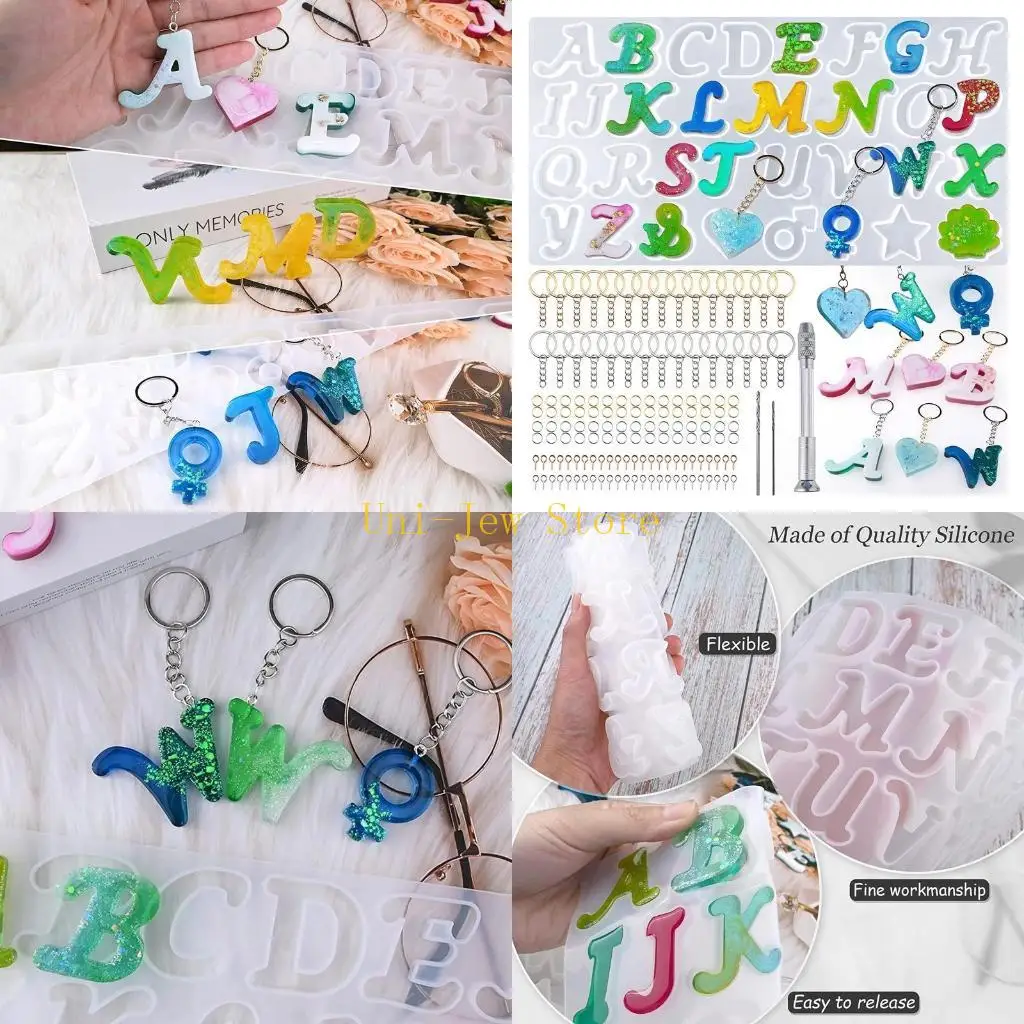 

40 ГБ силиконовые формы для алфавита из смолы, комплект букв, силиконовая форма для литья из эпоксидной смолы, набор для ключей,