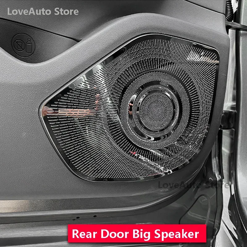 For Hyundai Tucson NX4 2021 2022 Car Stainless Steel Interior Four Door Stereo Speaker Audio Ring Cover Sound Frame Decoration