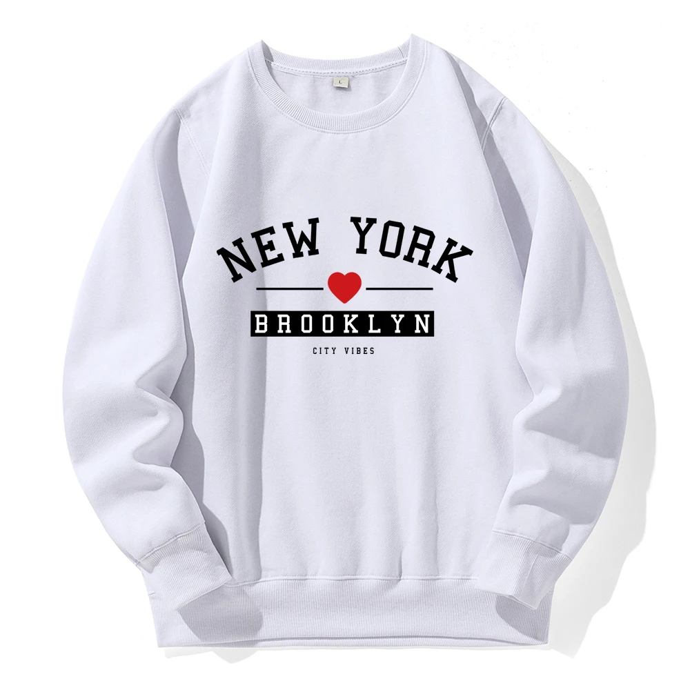 New York Brooklyn City Vibes Letter Print Man Tracksuit Novelty Funny Tide Hoody Fashion Sport Street Hoodie Warm Fleece Hooded