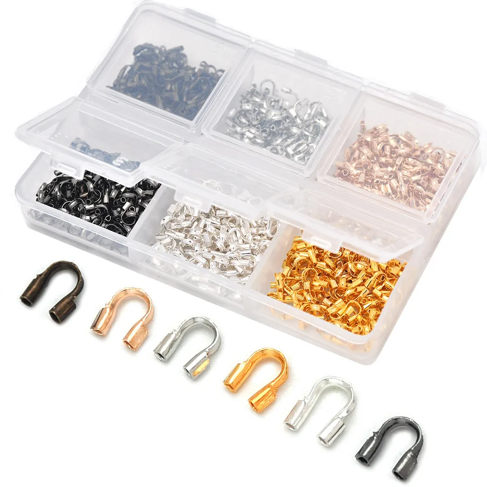 600Pcs Hypoallergenic Small Wire Guard Thread Protector Loop Guardian Cable Thimble (Hole 0.5mm) for DIY Craft Jewelry Making
