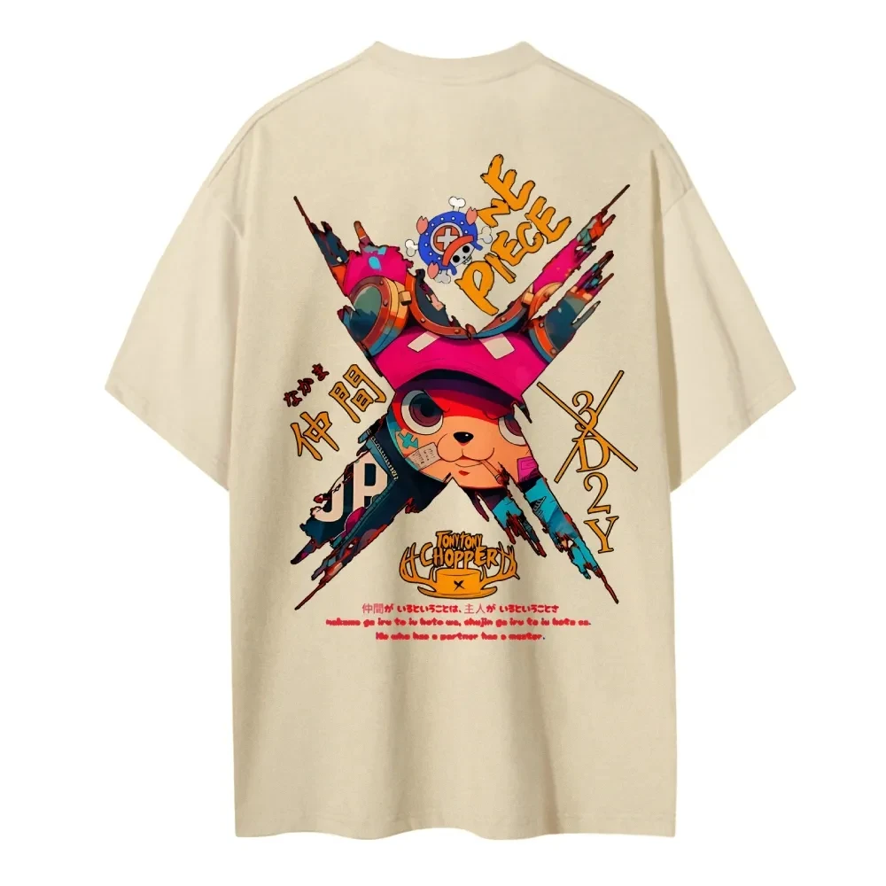 Camiseta de una pieza para hombre y mujer, camiseta de dibujos animados de Anime Tony Chopper, trajes de manga corta para niño de verano y primavera para padres e hijos