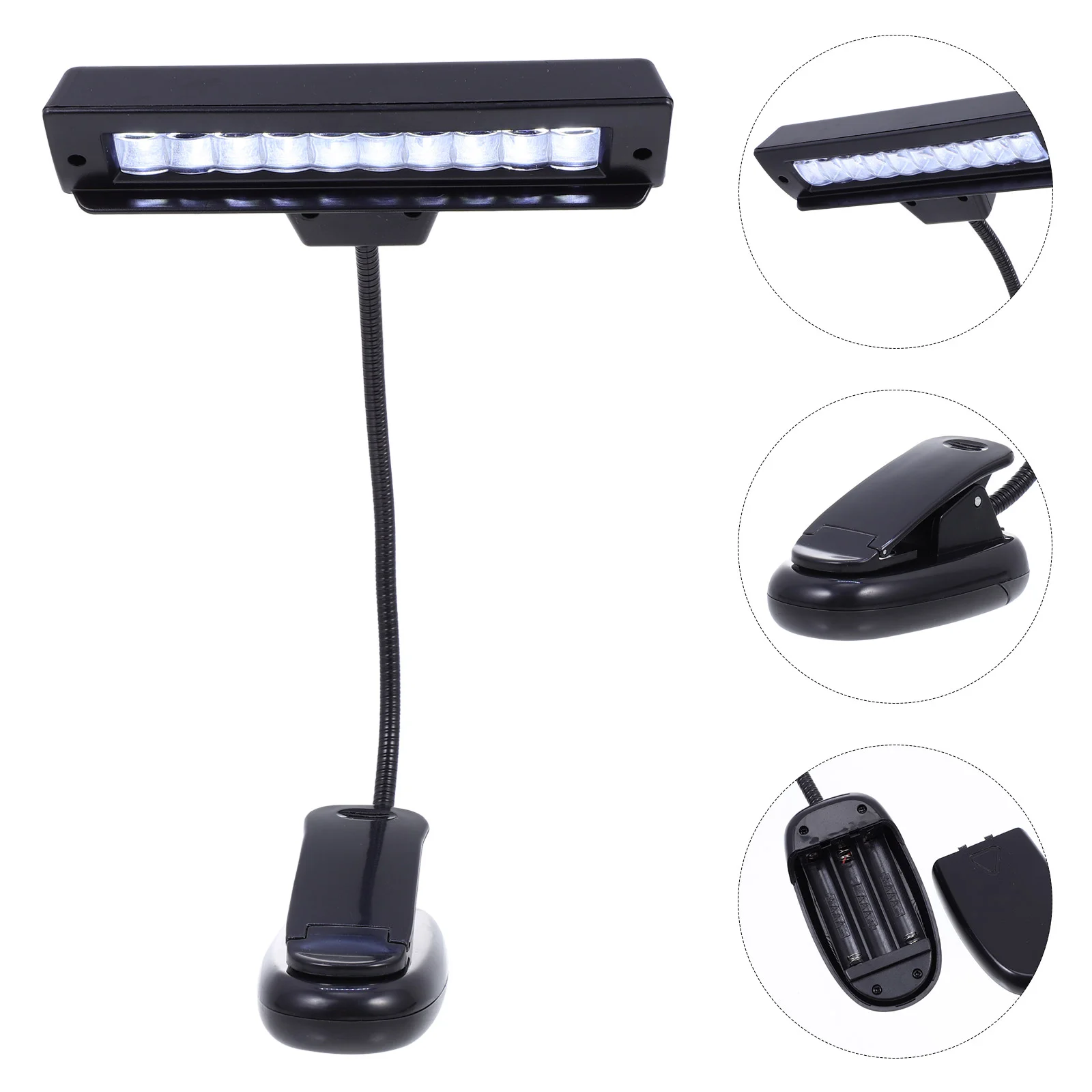 Reading Lamp Music Light Clip Score Artificial Table LED Type Black Clip-type Studying Night