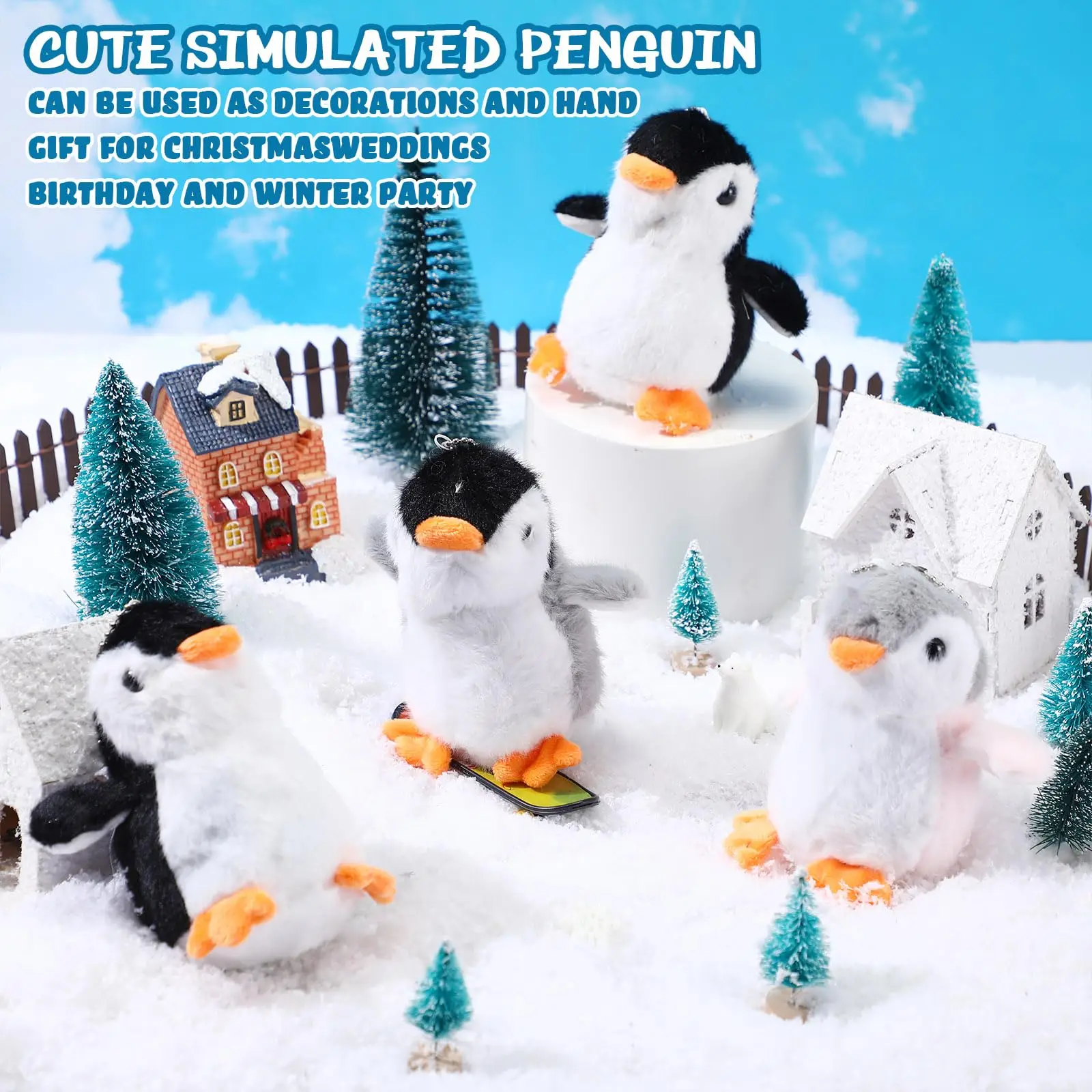 9-96 pçs mini pinguim de pelúcia pendurado pinguim brinquedos pequeno pinguim chaveiro meia dos namorados coisas presentes de aniversário