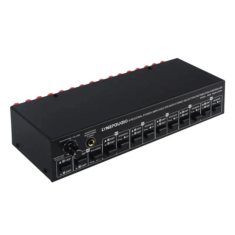 New 2 In 6 Out Power Amplifier Selector Switcher 6 Region Stereo Speaker Distribution Controller