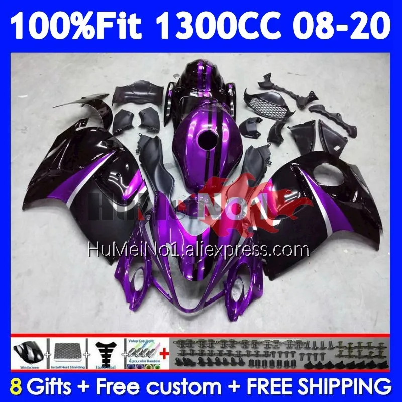 Fairing For SUZUKI GSXR 1300 Hayabusa GSXR-1300 127No.21 GSXR1300 2008 2009 2010 2011 2012 2013 14 15 16 17 Purple blk 18 19 20