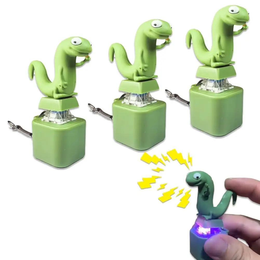 Chaveiro de Lagarto com Som e Luz, Gadget Recarregável Divertido para Alívio do Estresse para Adultos, Presente para Escritório e Brincadeiras