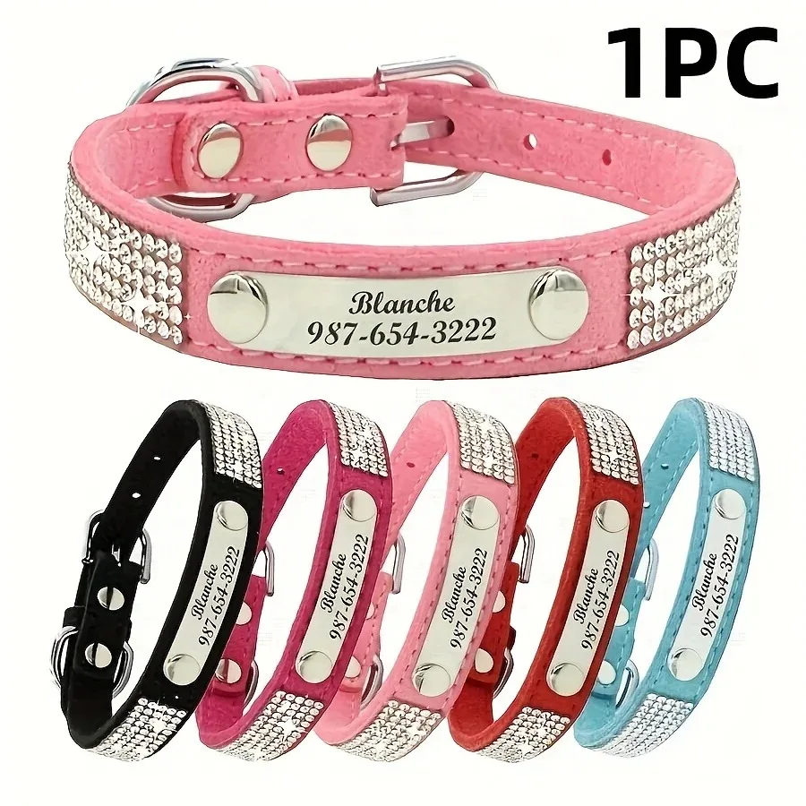 Personalisiertes Anti-Verlust-Haustier-ID-Tag – eingravierter Edelstahl mit Namen und Telefonnummer für kleine bis mittelgroße Haustiere, Halsband-Zubehör – Detail 1