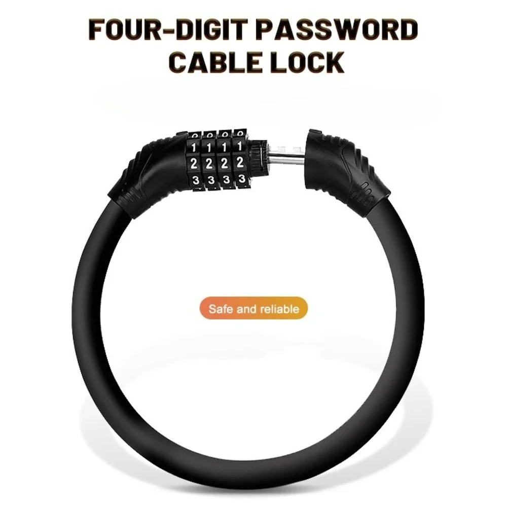 Portable 4 Digit Bike Lock – Resettable Code Lock for Motorcycle Bicycle Scooter Anti-Theft Security