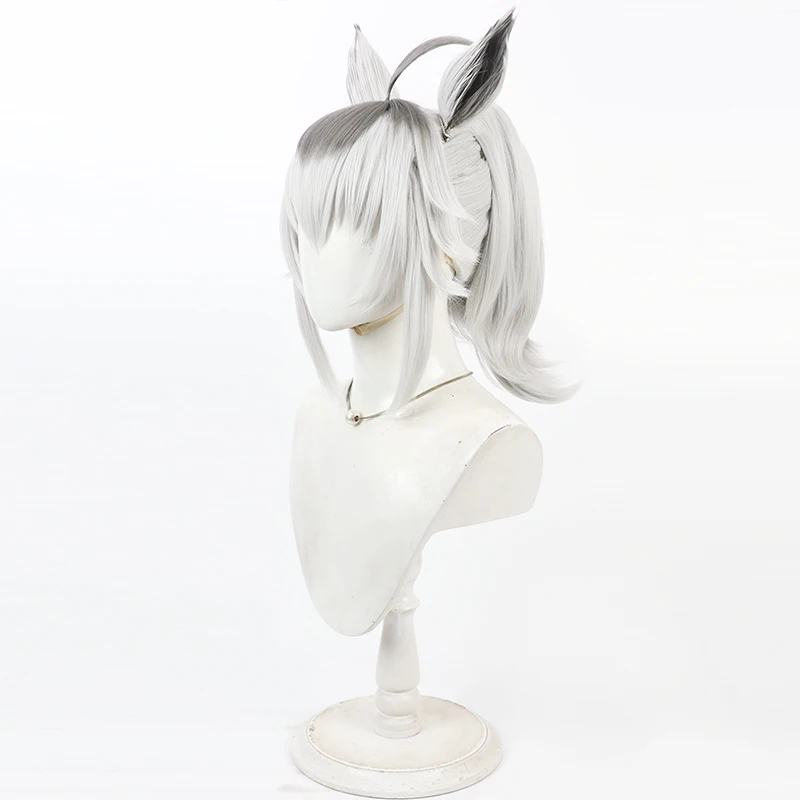Jogo bonito derby oguri boné peruca cosplay oguri kyappu peruca cosplay cinza claro cabelo curto para festa de halloween adulto mulheres homens
