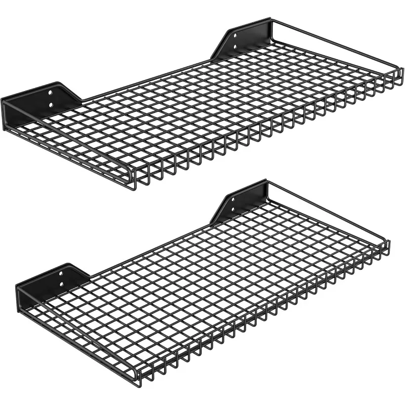

Настенная полка для хранения для гаража, 2 металлические полки в упаковке, сверхпрочные настенные полки-органайзеры, подходящие для магазина, навес