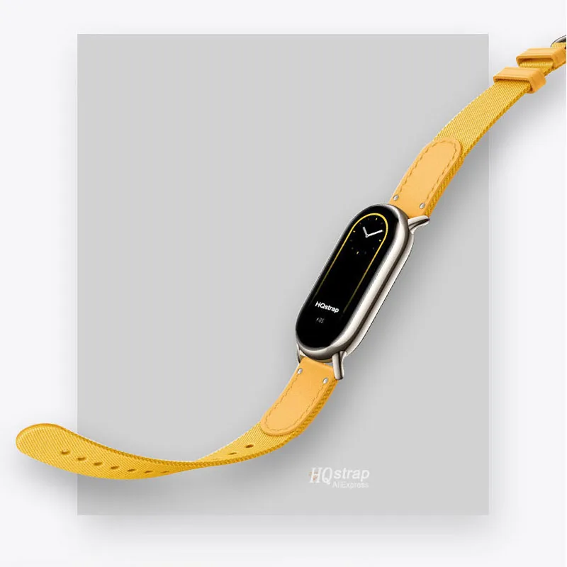 Strap for Xiaomi Band 8 Braided Bracelet Leather Nylon Watchband for Xiaomi Mi 8 Replacement Wristband Miband 8 Belt Accessories