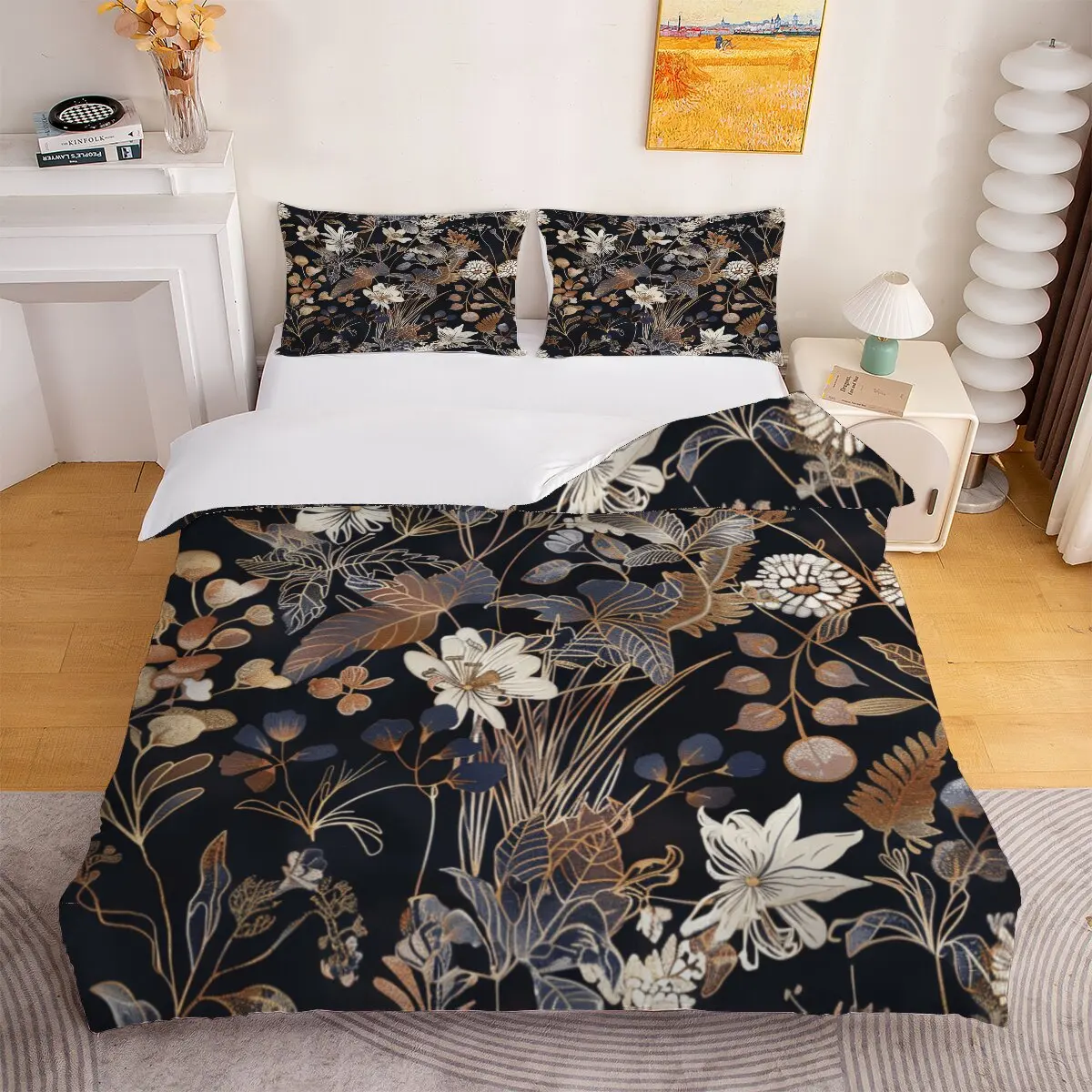 Floral pattern  duvet cover   Plant combination  Room decoration bedding set