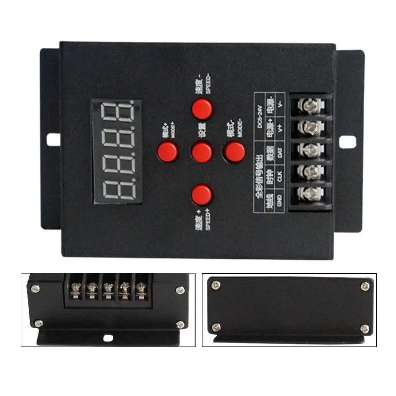 T-500 RGB Controller for WS2811 WS2801 LPD6803 TM1903 1903 16703 LED Strips with DC5V 12V 24V Input and 512 Point Output