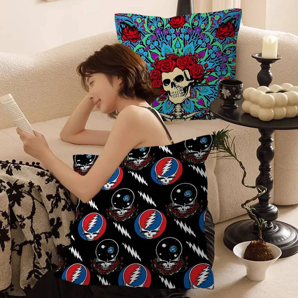 G-Grateful D-Dead Pillow Covers Cartoon Sofa Decorative Home Double-sided Printing Short Plush Cute Cushion Cover