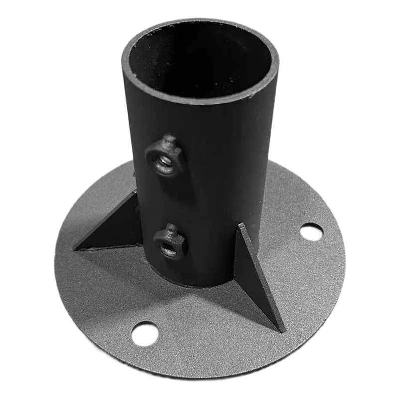 AT29-Chain Link Fence Pole Floor Flange Metal Chain Link Fence Mailbox Accessories 65Mm