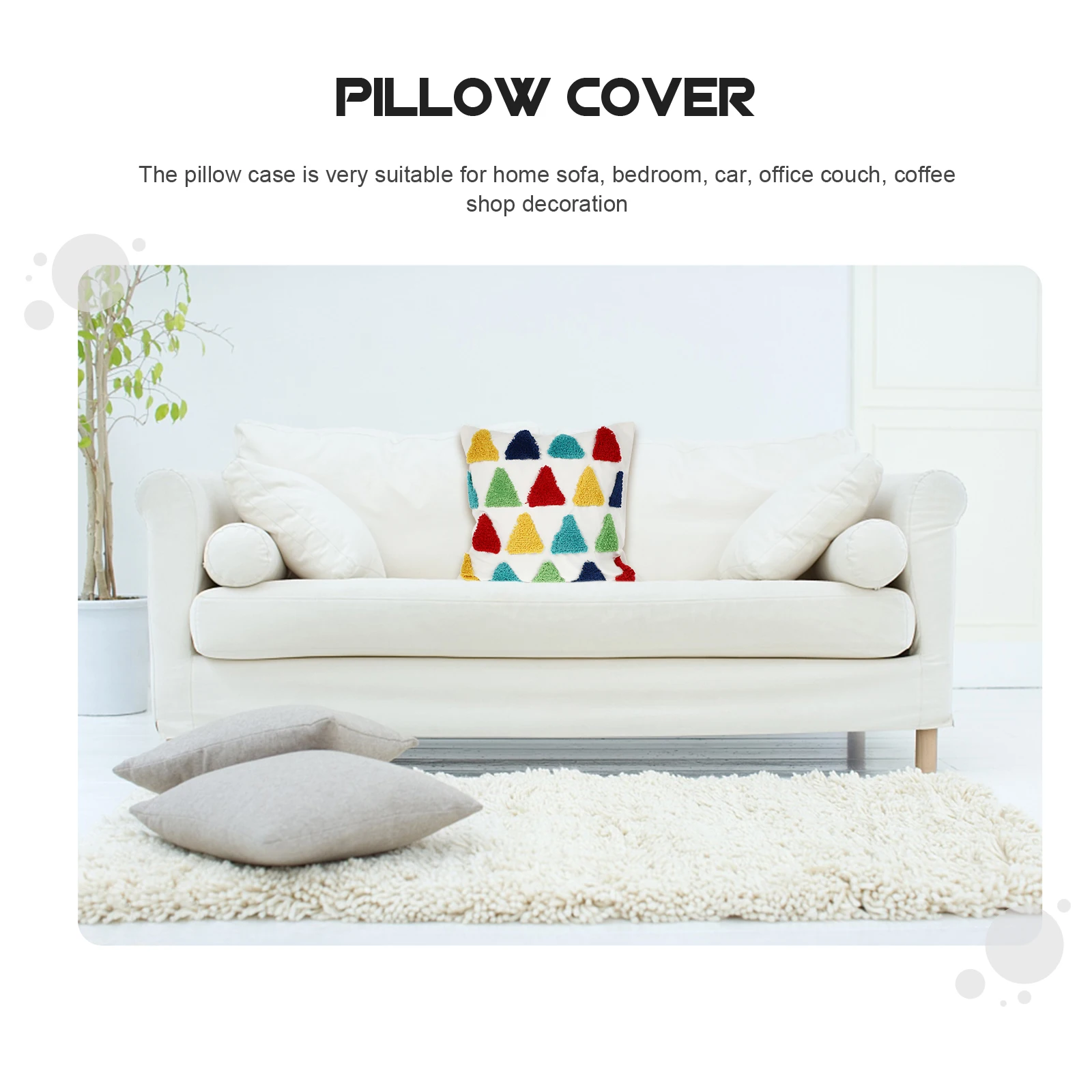 

Rainbow Decorative Cushion Cover Throw Pillow Case Sofa Couch Bed Canvas Pillow Protector Embroidery Pattern Gift