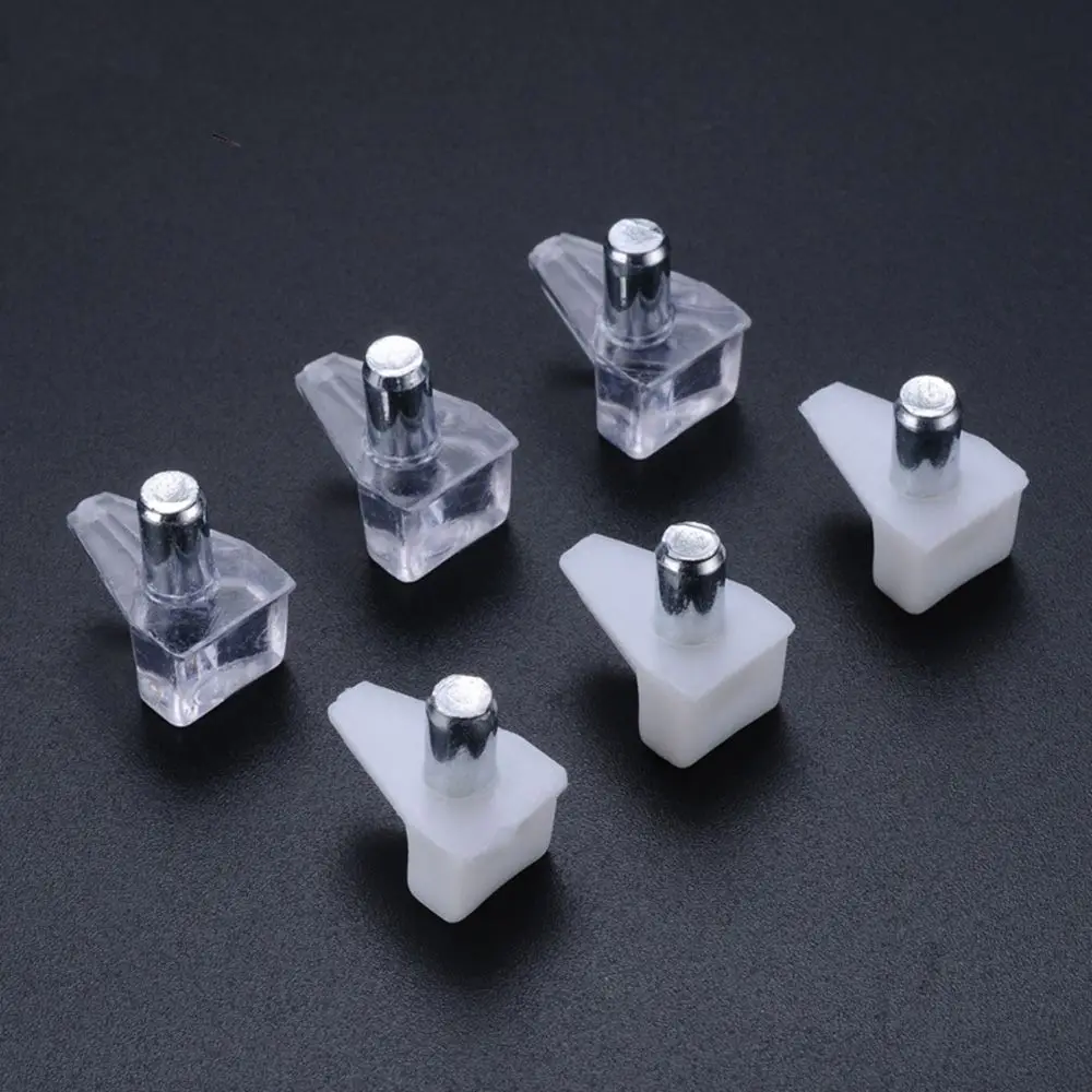 20Pcs Shelf Studs Pegs with Metal Pin Shelves Support Seperator Fixed Cabinet Cupboard Wooden Furniture Bracket Holder 5mm