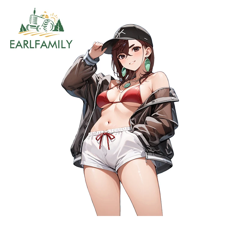 

EARLFAMILY Alluring Sportswear Momo Ayase Car Stickers Fasnionable Refrigerator Decals Amusing Vinyl Car Refrigerators Decor