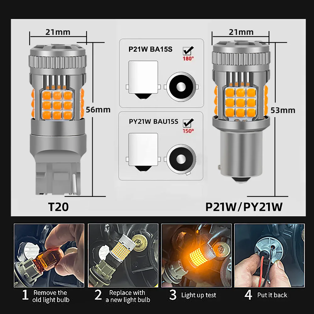 2 قطعة سيارة LED بدوره إشارة الاتجاه مؤشر أضواء المصباح لمبات العنبر الجبهة الخلفية ل جيب جراند/شيروكي MK2/3/4/5 WK KJ KL
